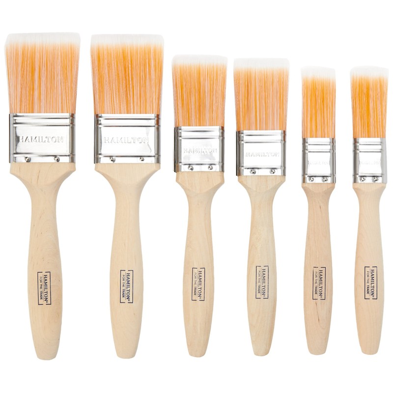 Hamilton for The Trade Flat Tip Paintbrushes Brushes 6 Pack