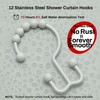 White Shower Curtain Rod with 12 Hooks, 18-72 Inches,Rust Resistance,