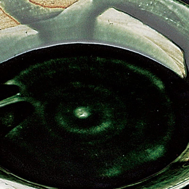 Soho Kiln Dish Oribe Share Plate, Green, Approx. φ6.4 x