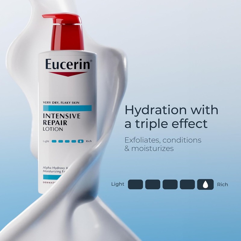 Eucerin Lotion, Intensive Repair, Rich Very Dry Skin, 16.9 Ounce