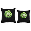 Iceberg Lettuce Smiling Comic Style Throw Pillow