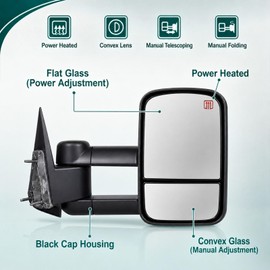 DimFlux Towing Mirrors Fit 2003-2006 Chevy Silverado GMC Sierra 1500