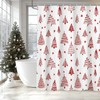 AIBIIN Christmas Shower Curtain Red Xmas Tree Stars Bath Curtains