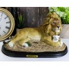 Lion and The Lamb Statue With Base And Brass Plate