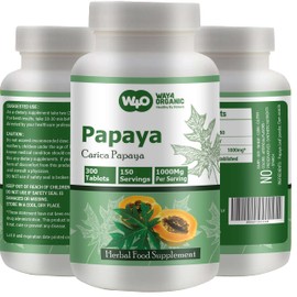 WAY 4 ORGANIC W4O Papaya Leaf Extract Capsules (Tablets) - 300 Pills, 150 Servings, 1000 mg, Supports Platelet Immunity & Digestion* (Pack of 2)