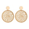 RUOFFETA Statement Raffia Round Earrings, Handwoven Dream Catcher Earrings Bohemian