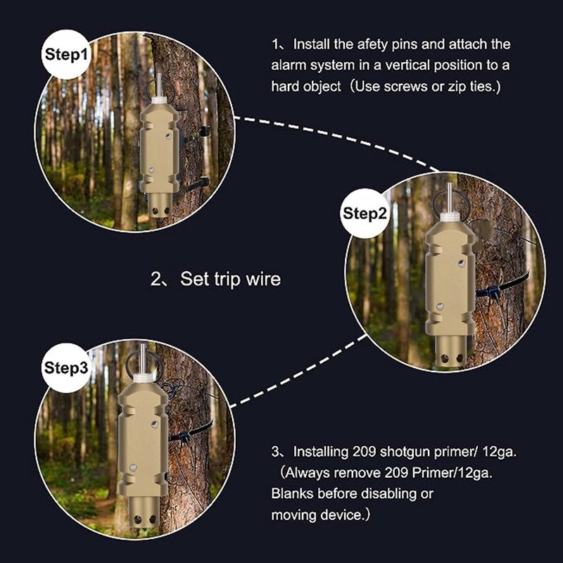 Perimeter Trip Alarm Loud Early Warning Security System 12 Gauge