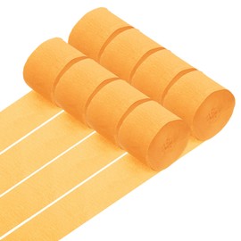 PATIKIL Crepe Paper Streamers, 8 Rolls 656ft Rainbow Streamers for Party Decorations Wedding Ceremony Birthday Indoor Decorations, Light Orange