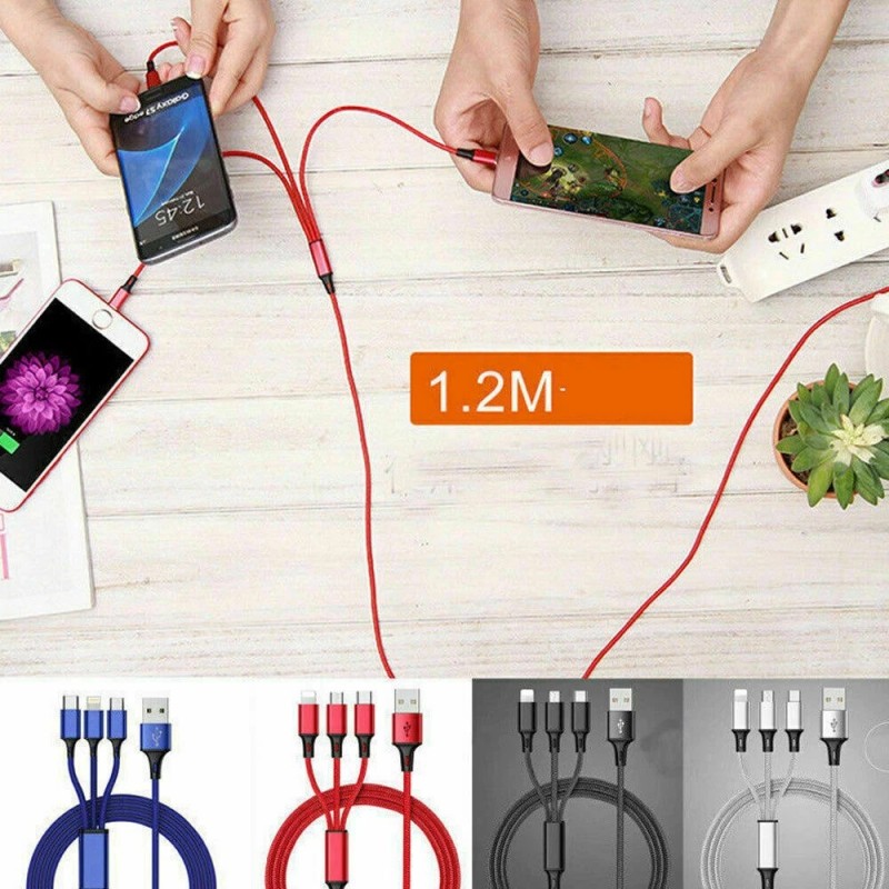 Unbranded NEW Fast USB Charging Cable Universal 3 in 1