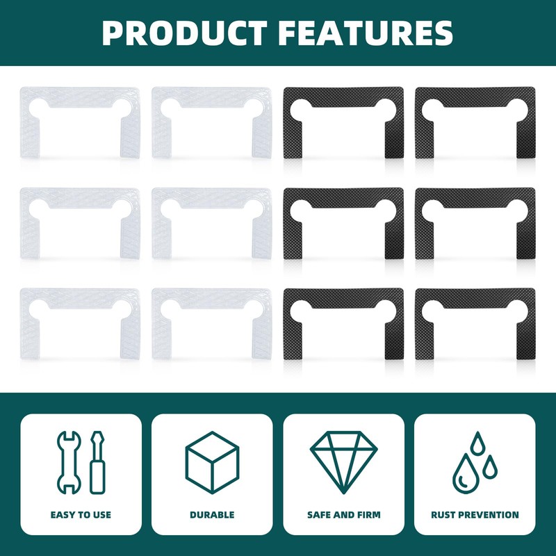 20Pcs Glass Shower Door Hinge Gasket Replacement, Grid Rubber Glass