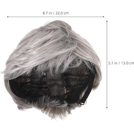 Peluca de Hombre Gris Corta de Fibra Resistente al Calor Tupé para Cosplay y Fiesta, Gorro Transpirable, Acabado sin Caída, Estilo Moderno para Hombres y Chicos
