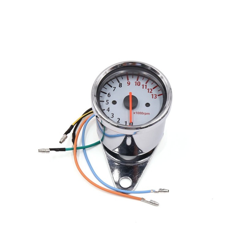 sourcingmap Universal Silver Tone Shell Motorcycle Tachometer Odometer Gauge Set