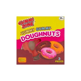 Gummi Zone - Doughnuts, Doughnut Shaped Gummies, Mango, Strawberry And Yoghurt Flavoured, Gluten-Free, Dairy-Free, Nut-Free, Suitable for Coeliacs, Halal Approved, Sweet Gift Pack For Kid, 24 x 21g