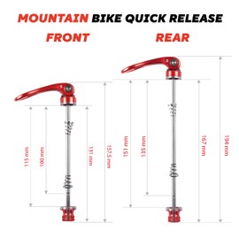 CNC Bike Quick Release Skewer Front & Rear Wheel Axle for Mountain Bike/MTB Wheel Hub.Red