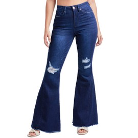 YMI Womens Repreve W/Lycra Gigi HIGH Rise Extreme FIT & Flare, S1703, 5 Blue