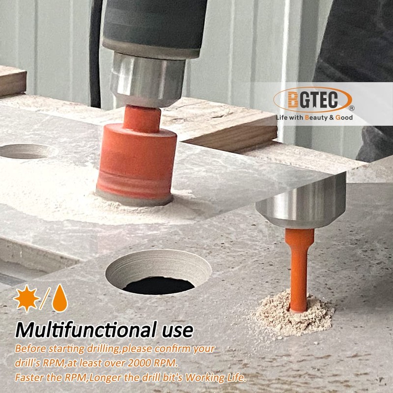 BGTEC Diamond Core Drill Bit Kit - Triangle Shank 6/6/8/20/25/28/35/45/50/65mm