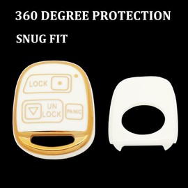 AYGUCEKE TPU Protective Key Fob Cover Compatible with Lexus ES GS GX IS LS LX RX SC IS300 IS330 ES300 ES330 RX300 RX330 RX350 LX470 GS300 GS400 GS430 GX470 RX400h SC430 Key Fob (WH)
