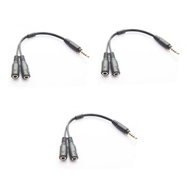 Gatuida 3pcs Headset Splitter Adapter Position to and Microphone Ports Lightweight and Compact Design for Laptops and Gaming Headsets