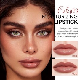 HHLTOH HHLTOH 2Pcs Tinted Lip Balm Moisturizing Lipstick,Waterproof Hydrating Matte Lip Balm for Women,Creamy Natural Color Stain for Dry Lips,Soft Matte Finish (9# Charming Peach Pink & 3# Bean Paste Brown)