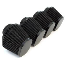 Set of 4 - Black Performance Oval Pod Filters - 39mm - Fits Honda CB750 - Fits Kawasaki Suzuki