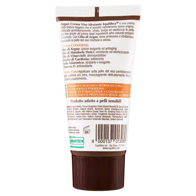 EQUILIBRA Face moisturizing argan 75 ml. - facial care
