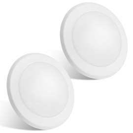 6 Inch LED Disk Lights, Dimmable Flush Mount Ceiling Lights, 3000K Cool White, 15W, 1050LM Low Profile LED Recessed Lighting, Installs into Junction Box Or Recessed Can, ETL, 2 Pack