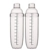 2 Pcs Plastic Cocktail Shaker,Drink Mixer Boba Tea Shaker,Professional Bar