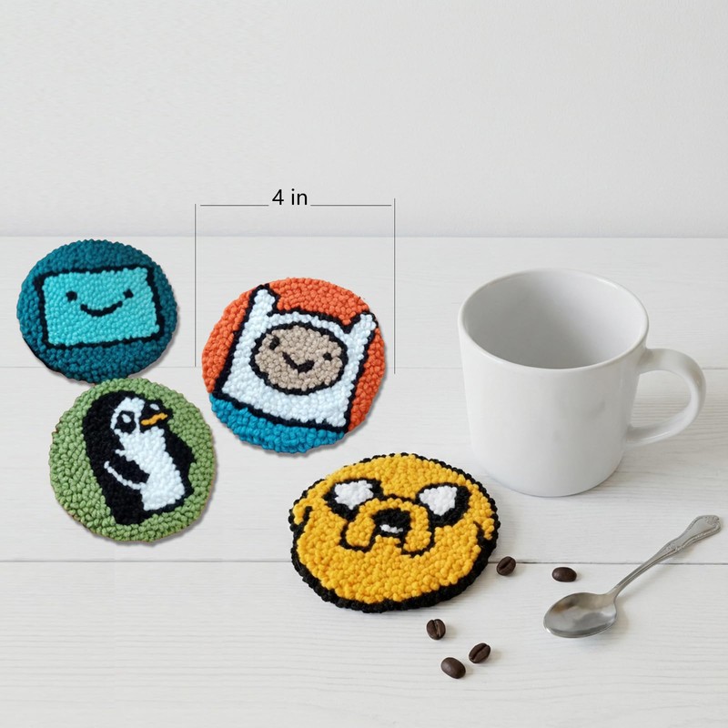 Siqinam Adventure-Time Punch Needle Kit-4 Pack Adventure Crochet Series Themed