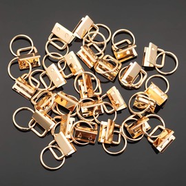 SPEEDWOX 25 Pcs Key Fob Hardware 0.8 Inch Wristlet Sets with Split Rings Golden