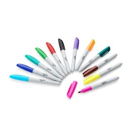 Premier Stationery Pro:Scribe Permamarker. Quick Drying Markers. Assorted Colours. Pack of 12.
