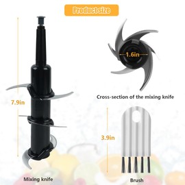 Blender Lid Replacement for Ninja 72 OZ Pitcher Locking Lid, Top Lid Cover Parts L642 BN701 BN751 BN801 BL610 DB751A CT610 Series,Compatible with NEW Model Pitcher (Blender 6 Blade Replacement+Brush)