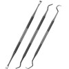 3 Pieces Dog Dental Tooth Scaler and Scraper Stainless Double Headed Tarter Remover Scraper Pet Teeth Cleaning Tools for Dog and Cat (Black)