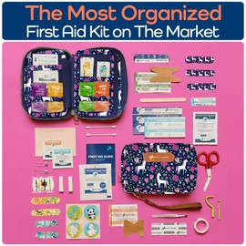 KeepGoing Travel First Aid Kit for Kids – 130 Pc. Small First Aid Kit for Car, Home, Purse, Diaper Bag & Backpack with Latex-Free Bandages - Mini First Aid Kit Travel Size TSA-Approved