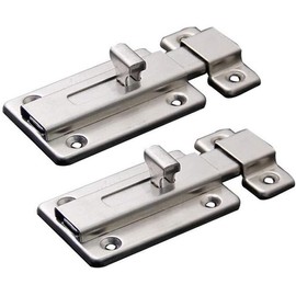 Door Bolts, 2 Pieces Stainless Steel Latch Sliding Door Lock, Surface Mounted Slide Bolt for All Types of Internal Doors