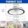 TCFUNDY 18" Ceiling Fan with Light, LED Low Profile Ceiling