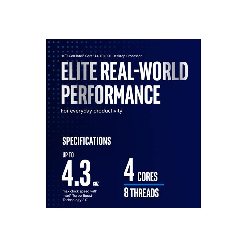 Intel CPU BX8070110100F Core i3-10100F / 3.6GHz / 6MB LGA1200