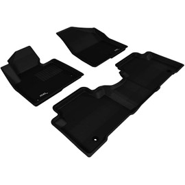 3D MAXpider - L1HY01701509 Custom Fit Floor Mats for Hyundai Santa FE Sport 2013-2018 All-Weather Car Floor Mats Liners, Kagu Series (1st & 2nd Row, Black)