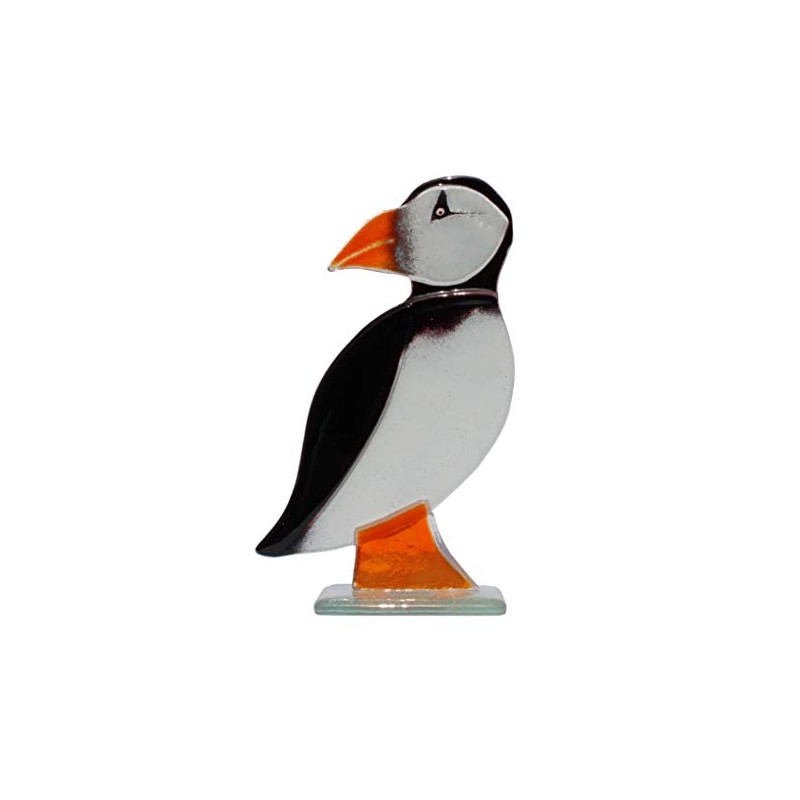 D&J Glassware Fused Glass Penguins and Puffins Collection in a