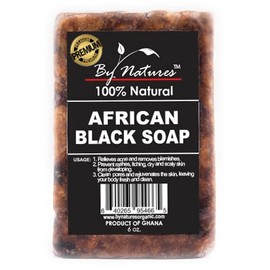 By Natures 100% Natural African Black Soap Original 6.0 Oz (Pack of 1)