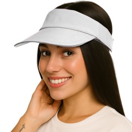 Sukeen Cotton Sun Visor Hats：Adjustable Sport Wide Brim Cap with UV Protect for Men&Women White