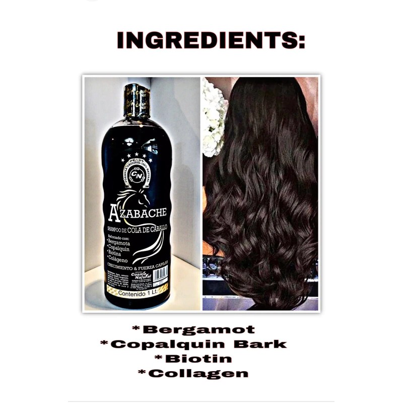 COSMO NATURAL AZABACHE, HAIR GROWTH & STRENGTHENING SHAMPOO & CONDITIONER,