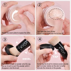 KYDA Mineral Powder, SPF 35 Translucent Loose Setting Powder with Micro-fine Pearl, Sheer Coverage, Weightless Oil Free, Blurring Finishing, Extend Base Makeup, 0.28 oz, Veil Translucent