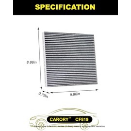 Filtro de aire de cabina con carbón activado para Chevy Equinox 2010-2017, Captiva Sport 2012-2015, GMC Terrain 2010-2017, Hyundai Santa Fe 2013-2018,