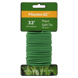 PGarden-EZ Plant Ties - 32.8ft Soft Twist Ties Green TPR Garden Ties Supply, for Supporting Plants Tomatoes Office Home Organizing