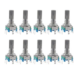 Jopto 10PCS Rotary Encoder Code Switch Audio Digital Potentiometer EC11 360 Degree Rotary Encoding Switch Encoder Code with Switch 5 Pin 20mm D-Shaft