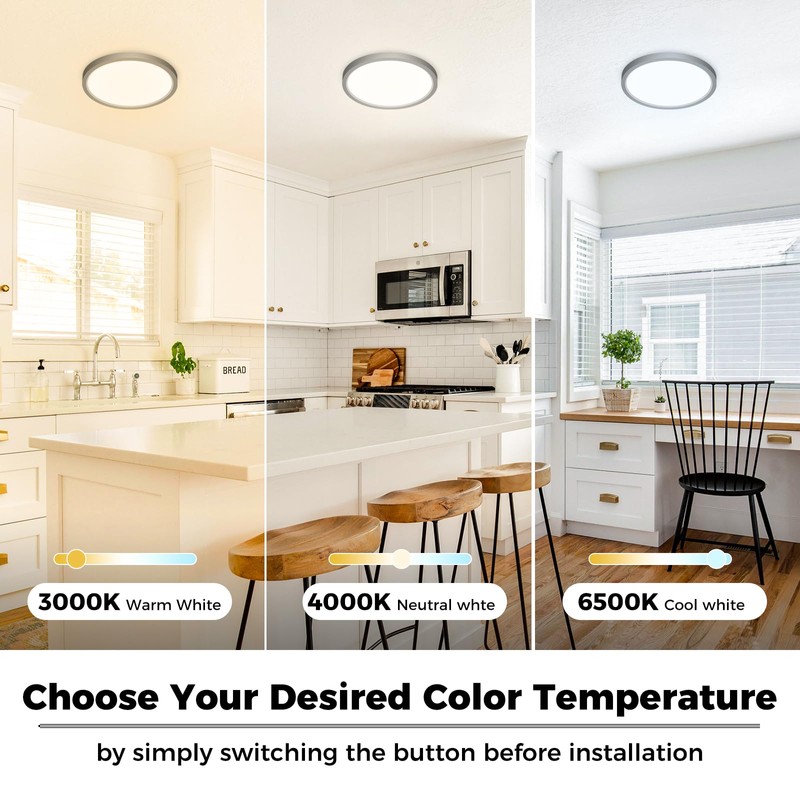zemty 4Pack LED Ceiling Light Fixture 6.5 Inch, 12W 1200lm