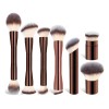 Set 7 Brochas Maquillaje Profesional Alto Nivel Color Marrón