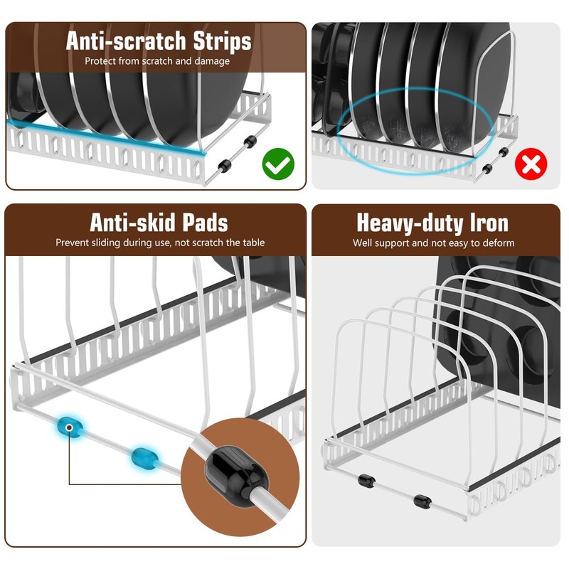 Housolution Cutting Board Organizer Rack, Expandable Baking Tray and Cookie