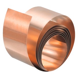 sourcing map Copper Sheet Roll, 2000mm x 30mm x 0.2mm 99.9% Pure Copper Strip Metal Foil Plate for Electrical DIY Projects
