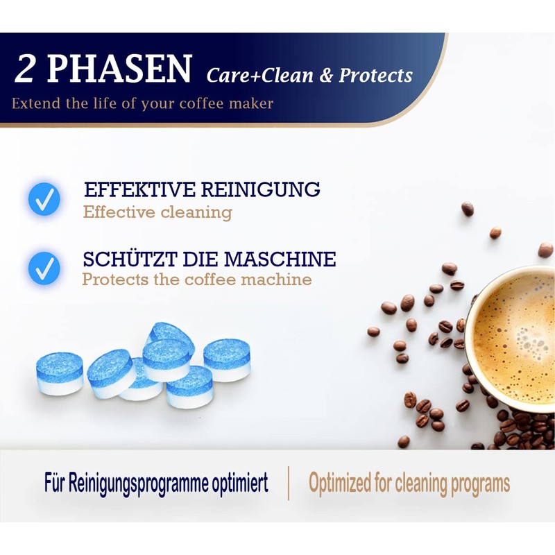 2-Phase Cleaning Tablets for Fully Automatic Coffee Machines – 2-in-1